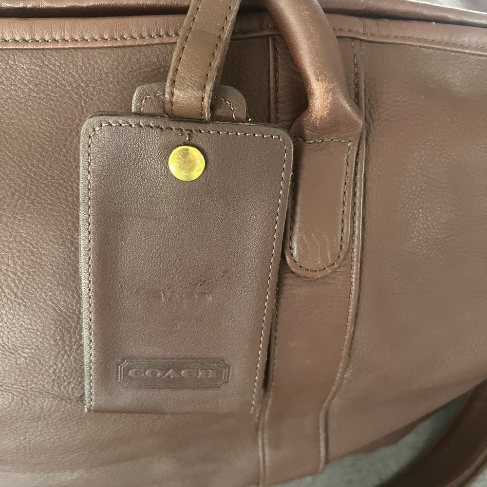 Vintage Coach Dark Brown Leather Tote